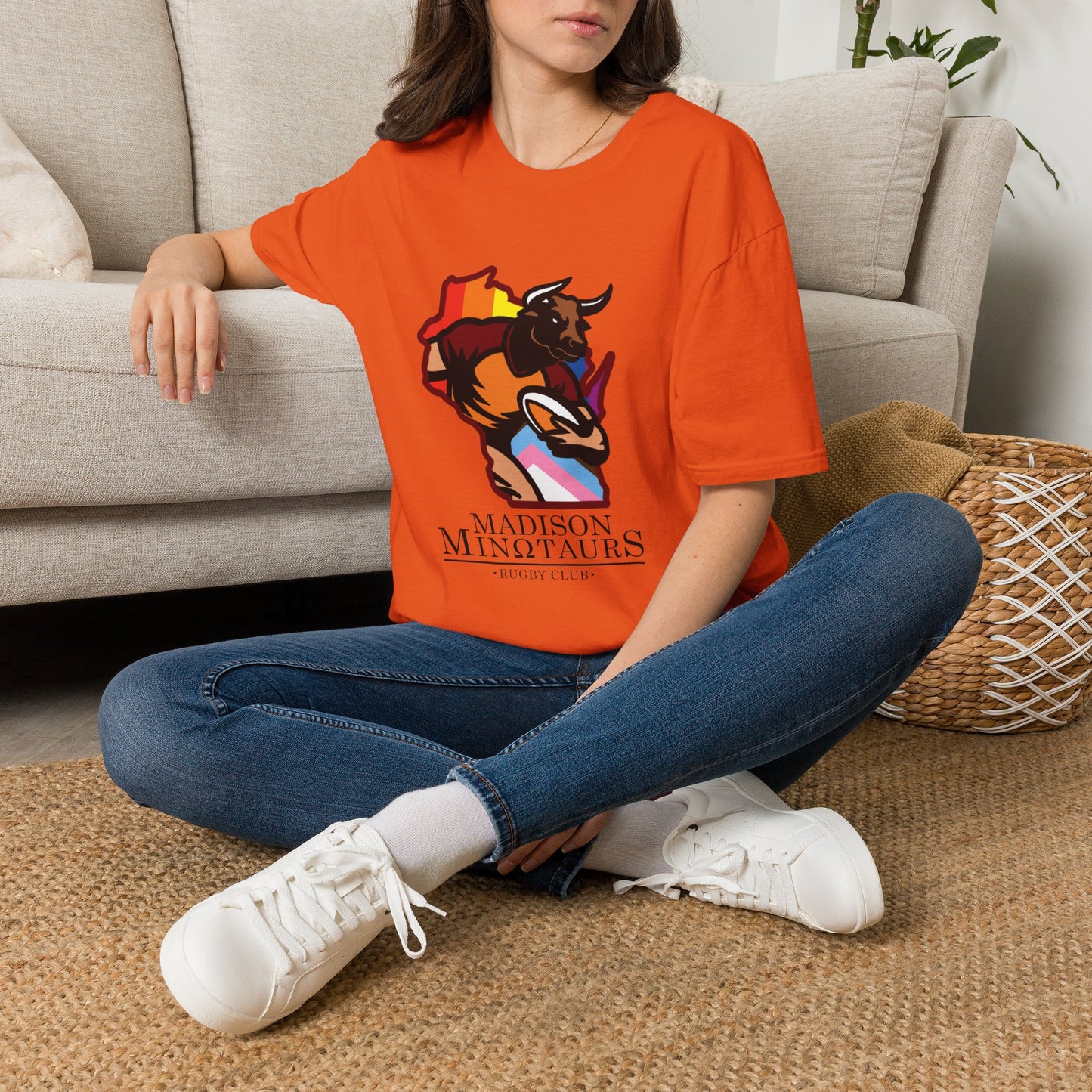 Madison Minotaurs Rugby Logo T-Shirt — Bold Athletic Bull Graphic