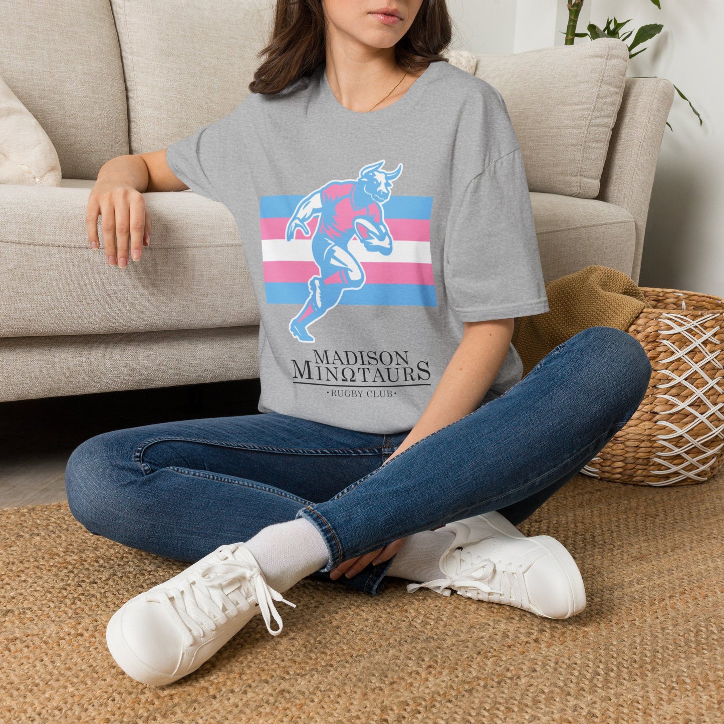 Trans Pride Rugby Player T-Shirt — Transgender Flag Athlete Tee