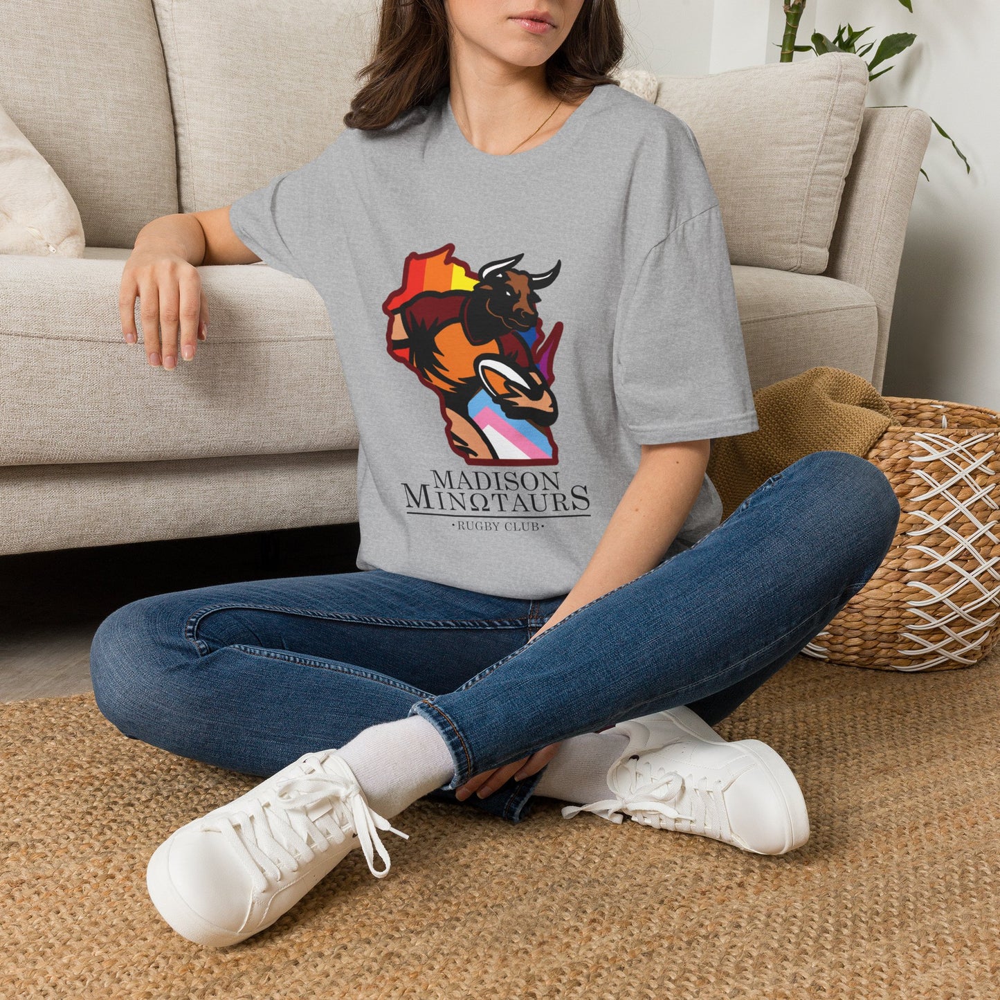 Madison Minotaurs Rugby Logo T-Shirt — Bold Athletic Bull Graphic