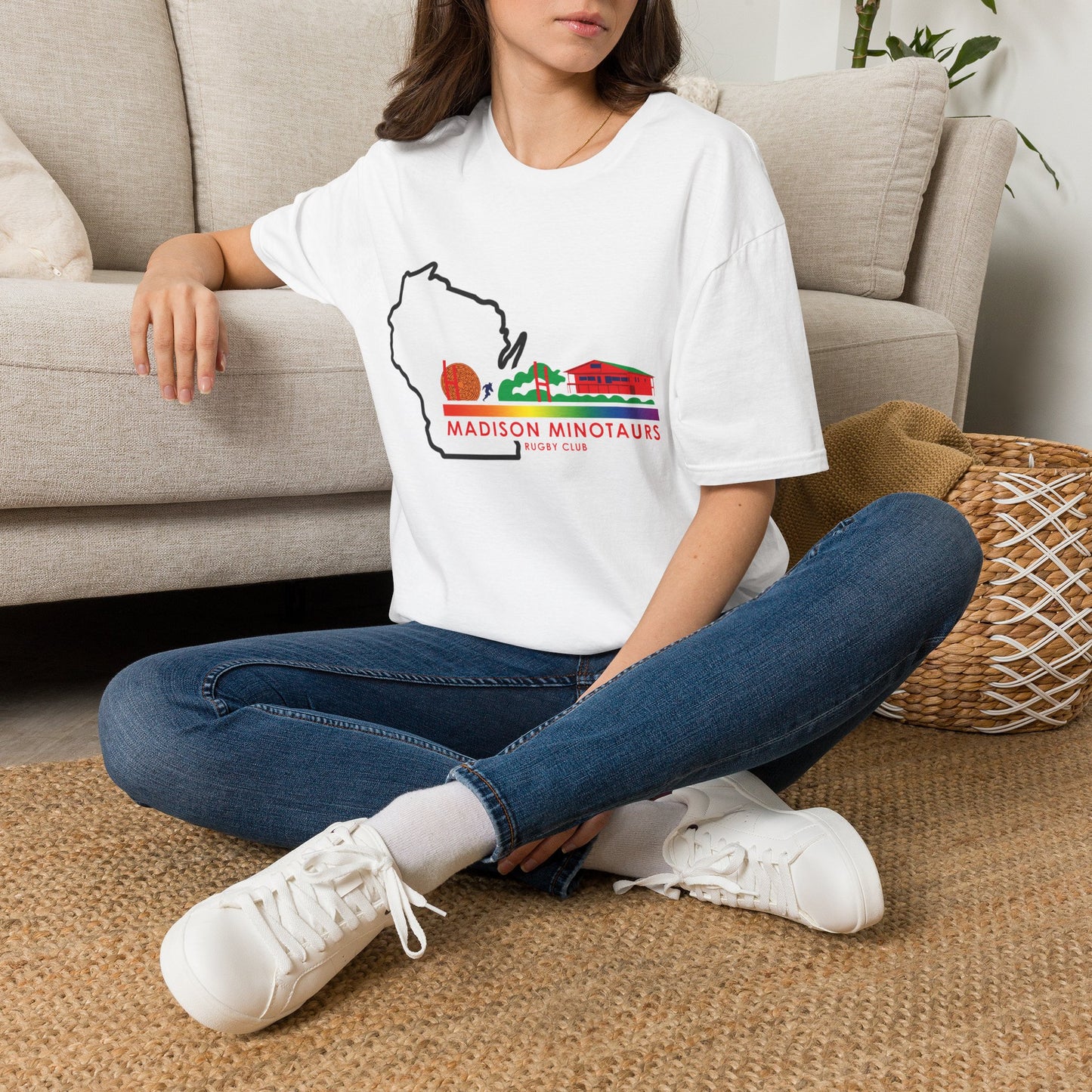 Madison Minotaurs Wisconsin License Plate T‑Shirt — Local Pride Rugby Team Tee