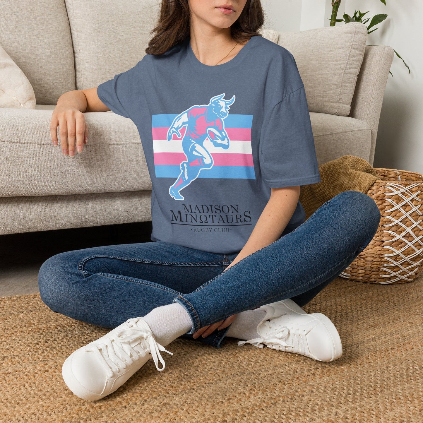 Trans Pride Rugby Player T-Shirt — Transgender Flag Athlete Tee